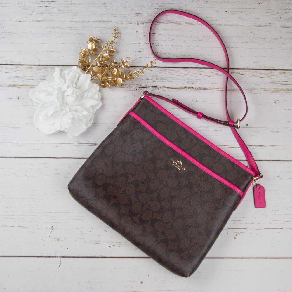 Coach Signature Outlined File Crossbody
